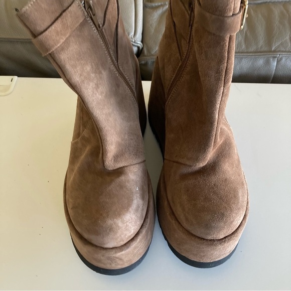 Free People Sabrina Mary Jane Taupe Suede Platforms Sz 37 - Picture 10 of 11